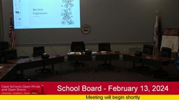 Thumbnail image for School Board - February 13, 2024