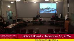 Thumbnail image for School Board Meeting - December 10, 2024