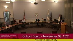 Thumbnail image for School Board Meeting - November 9, 2021