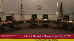 Thumbnail image for School Board Meeting - November 8, 2022